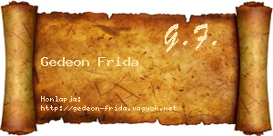 Gedeon Frida névjegykártya
